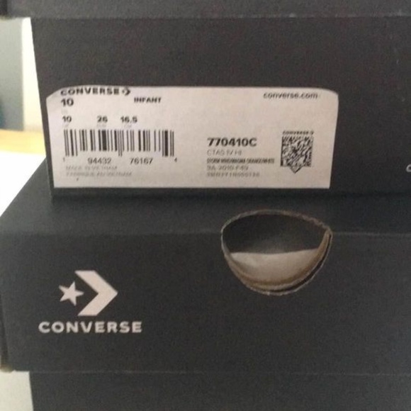 BRAND NEW boy toddler converse chuck Taylor all star hi velcro shoes size 9 - Picture 7 of 9